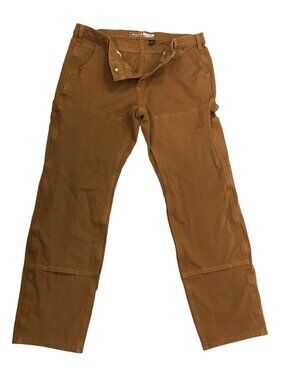 Carhartt Cargo Pants Canvas Reenforced Knees Womens 16 Brown Utility Pockets Wor